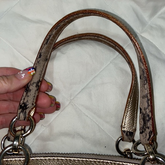 Coach Mini Christie metallic with snake embossed satchel strap carry all - Picture 11 of 16